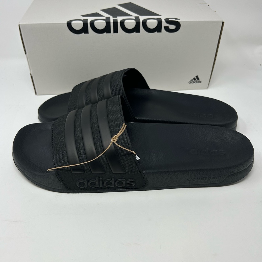 Adidas Adilette Shower Slides US Men Size 13/ Women Size 14 Black GZ3772 - Picture 5 of 8
